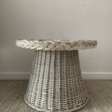 Vintage side table in rattan and formica