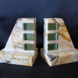 Art Deco marble bookends