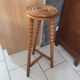 Pedestal table turned wooden stool vintage 50s