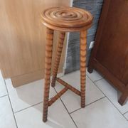 Pedestal table turned wooden stool vintage 50s