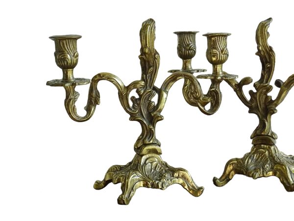 Candélabres anciens en laiton français