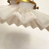 Pleated opaline portable lamp, 2 M fabric cable