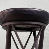 2 tabourets pivotant design Yamakado en cuir noir