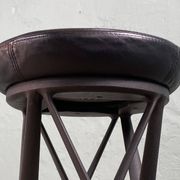 2 Yamakado designer swivel stools in black leather