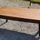 Table basse de ferme XIXième siècle plateau merisier piètement chêne 1 tiroir pieds fuseaux