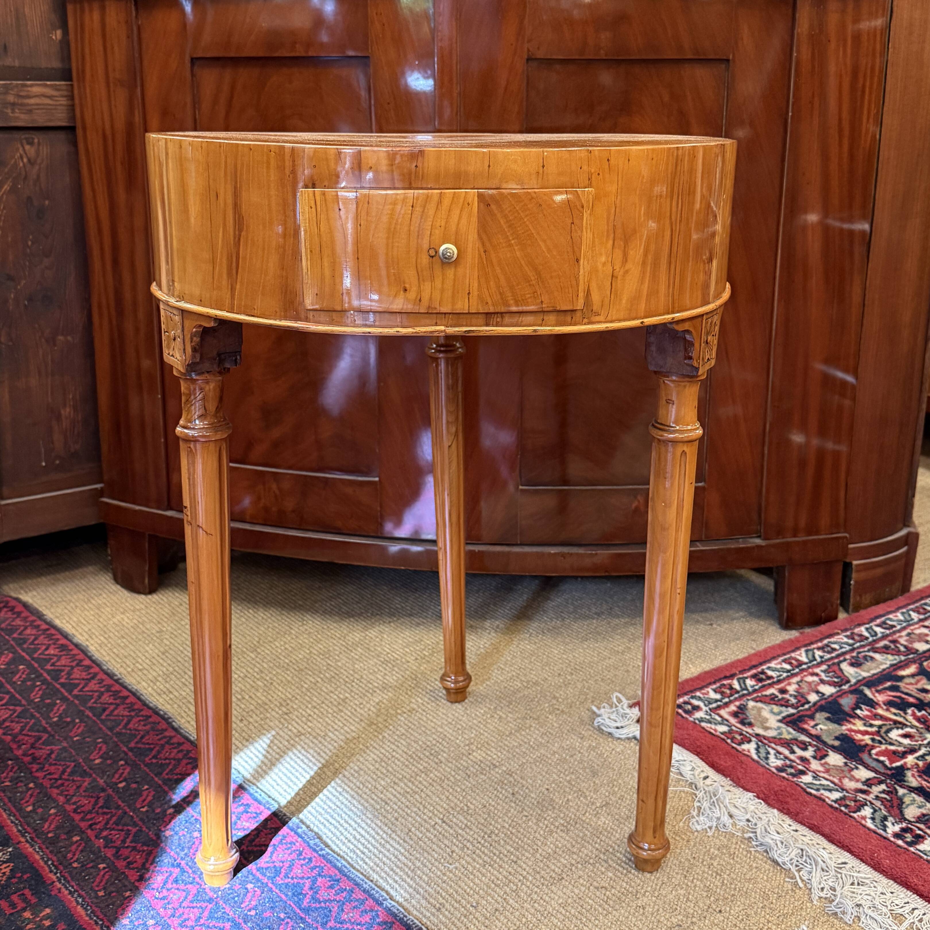 Antique Louis XVI Round Side Table Walnut 1780