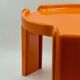 3 tables orange Giotto Stoppino pour Kartell, années 1960