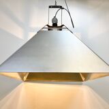 Silver industrial ceiling lamp, 1970s