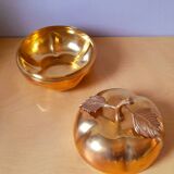 Apple and pear brass boxes from the 70s