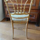 2 gilded Napoleon III bedroom chairs, 1900s