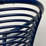 Set of 4 sculptural rattan bamboo dining chairs, Flechtatelier Schütz, Germany 1980s