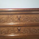 Commode à tiroirs ancienne en noyer italien du XIXe siècle