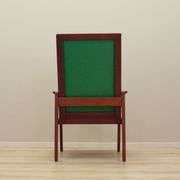 Fauteuil danois en teck et tissu vert, années 1970