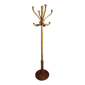 Rattan coat rack