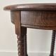 Small vintage turned wooden side table, round wooden accent table.