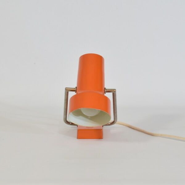Wall spotlight lamp or to pose orange and vintage chrome, 1960