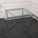 Chrome metal coffee table with a glass top from the 1970s.