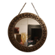 Beautiful brutalist round iron mirror in the RYCKAERT style ATELIER MAROLLES JEAN TOU