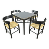 Fritz hansen / scandinavian papercord dining set (5) / mogens lassen / denmark 1960s