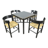 Fritz hansen / scandinavian papercord dining set (5) / mogens lassen / denmark 1960s