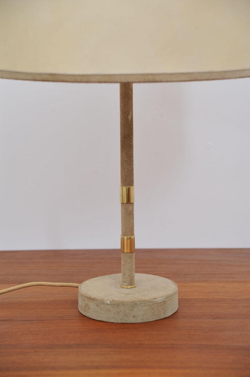 Suede table lamp, 1950s