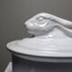 Large vintage white earthenware terrine with hare or rabbit head