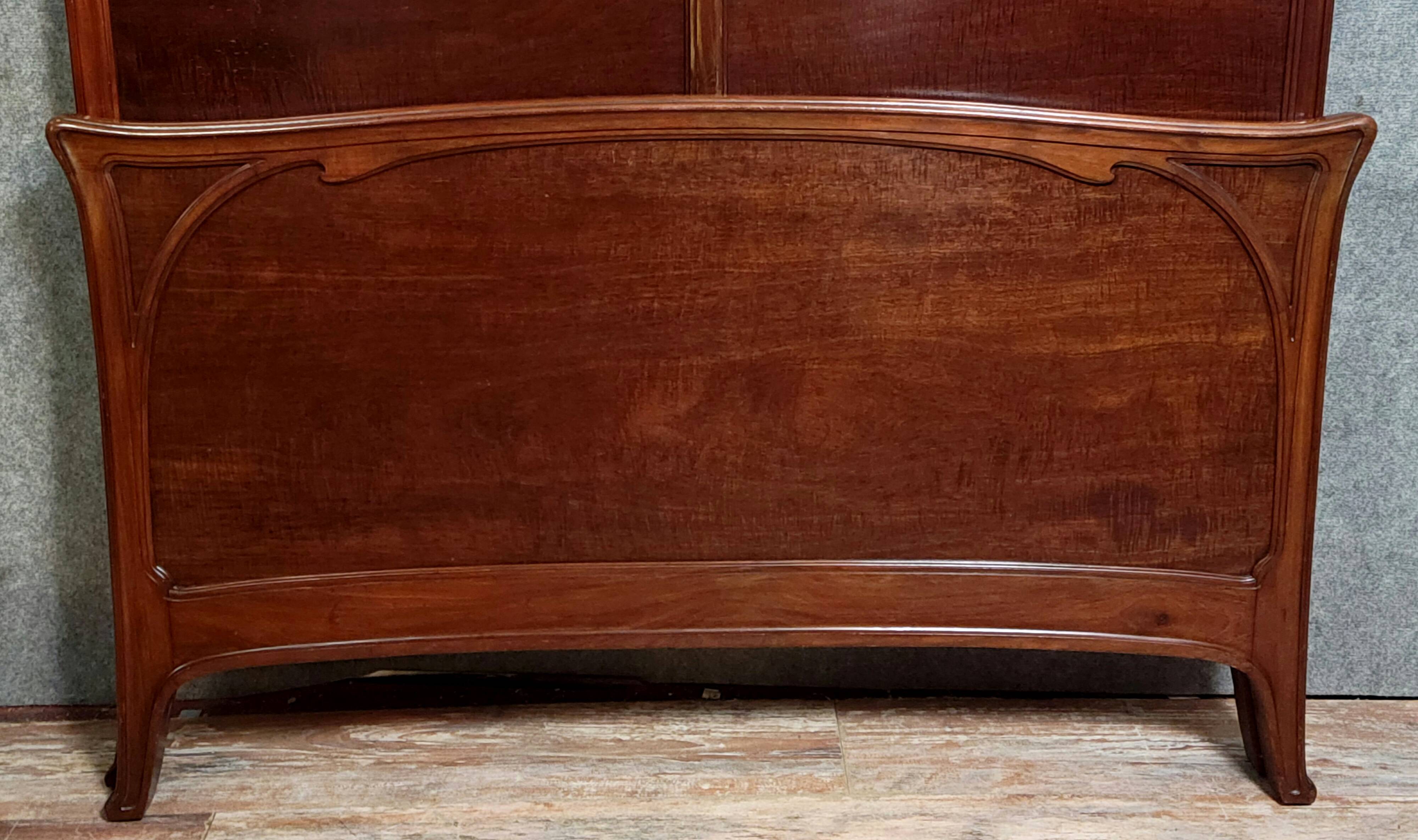 Nancy School: Art Nouveau style bed, characterized by its curved lines