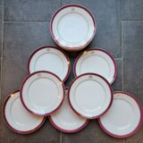 13 H and S monogram dessert plates