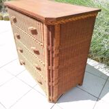 Vintage wicker dresser