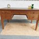 solid wood desk, leather top and extension