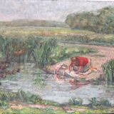 The washerwoman signed