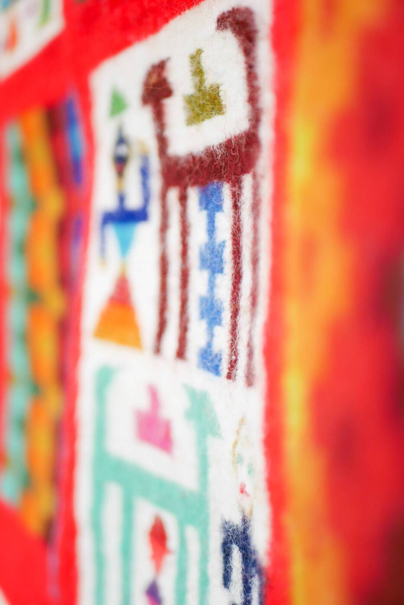 Vintage Berber Kilim, traditional wall tapestry from the popular art of Gafsa