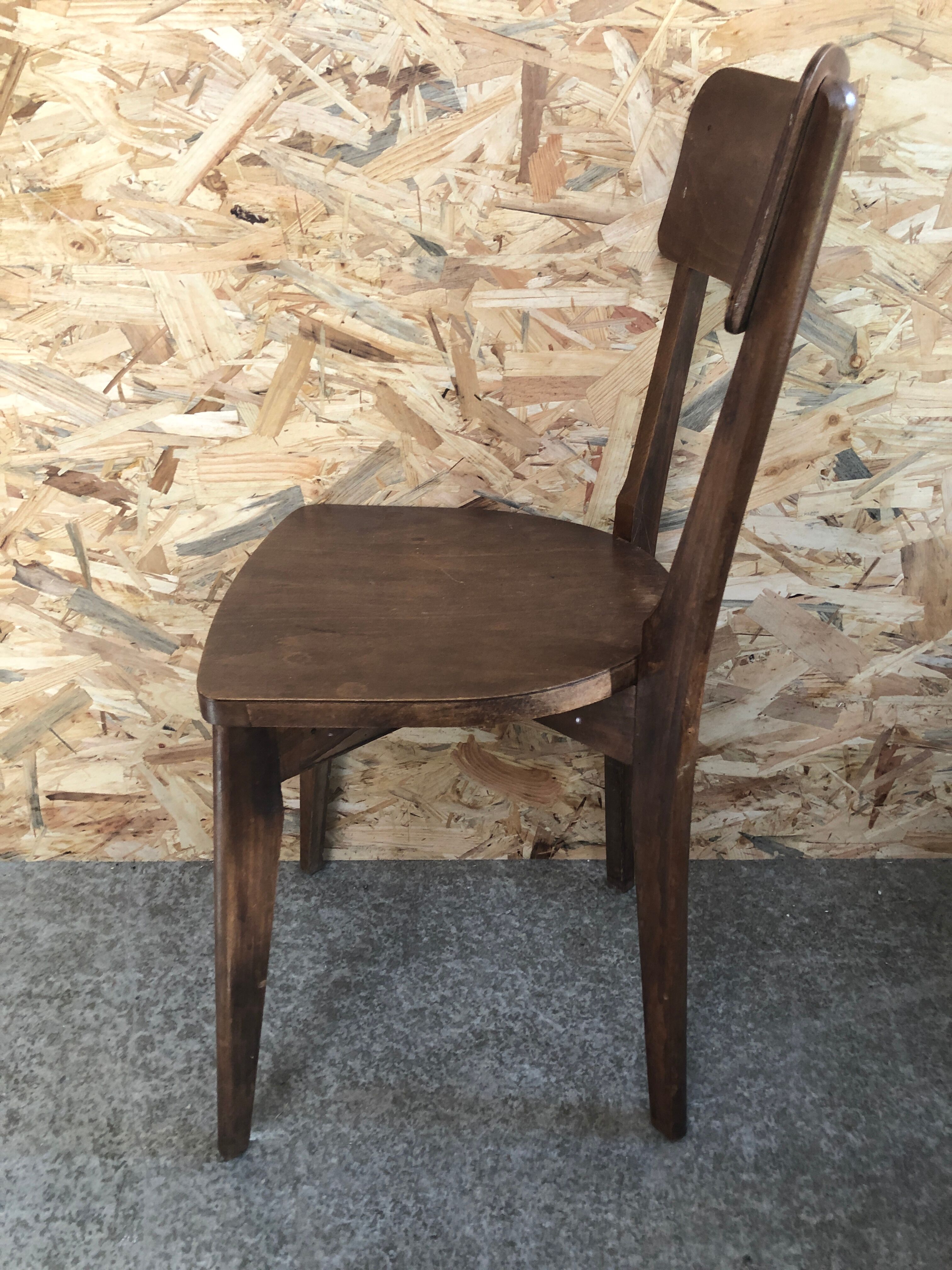 Série de 6 chaises bistrot scandinave bois vintage