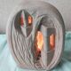 Sculpted stone lamp by Arsène Galisson