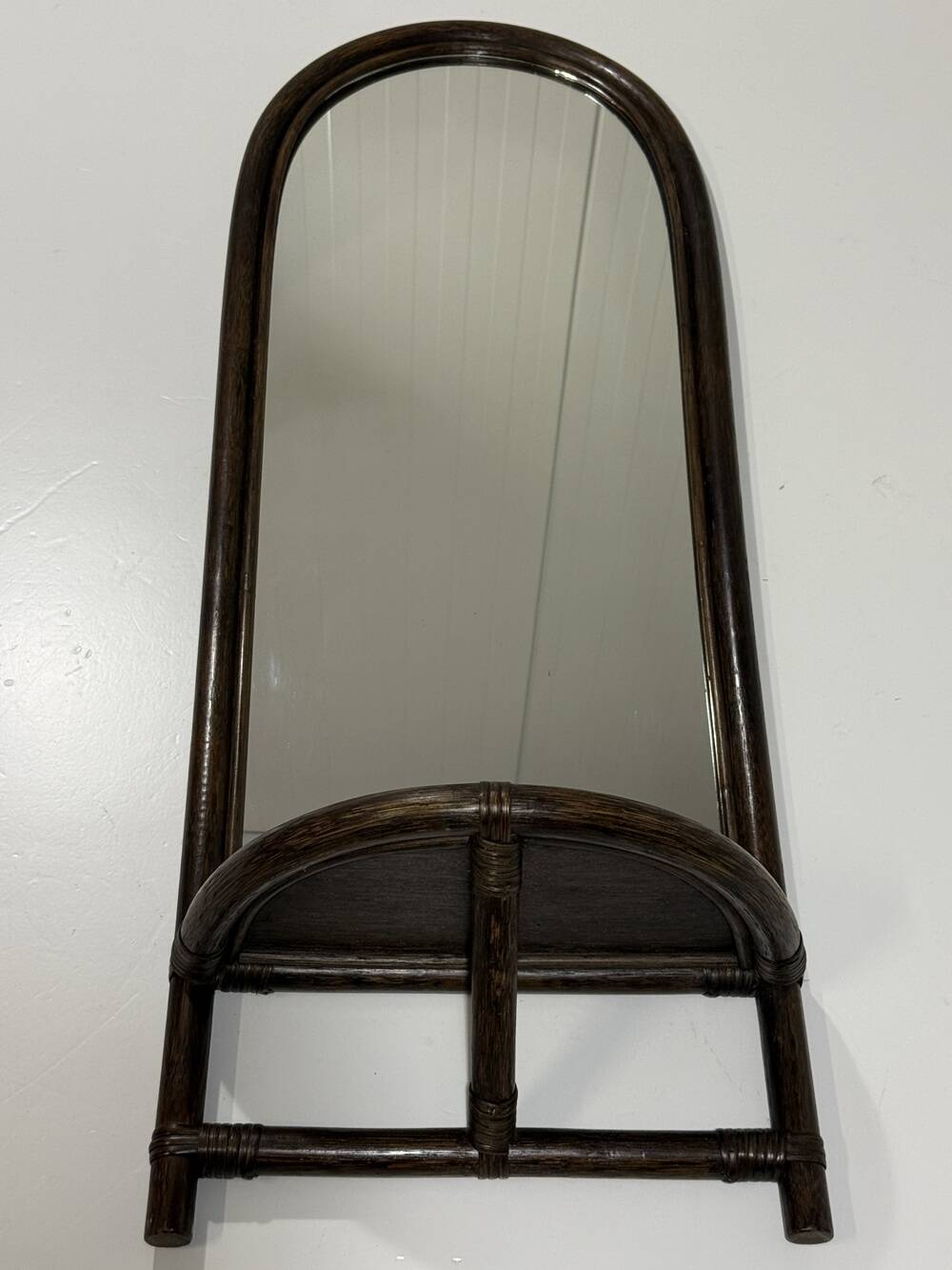 Rattan wall mirror with console table 1970’s