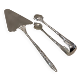 Small pie server, sugar tongs, silver-plated metal, silversmith Ercuis, Russian.