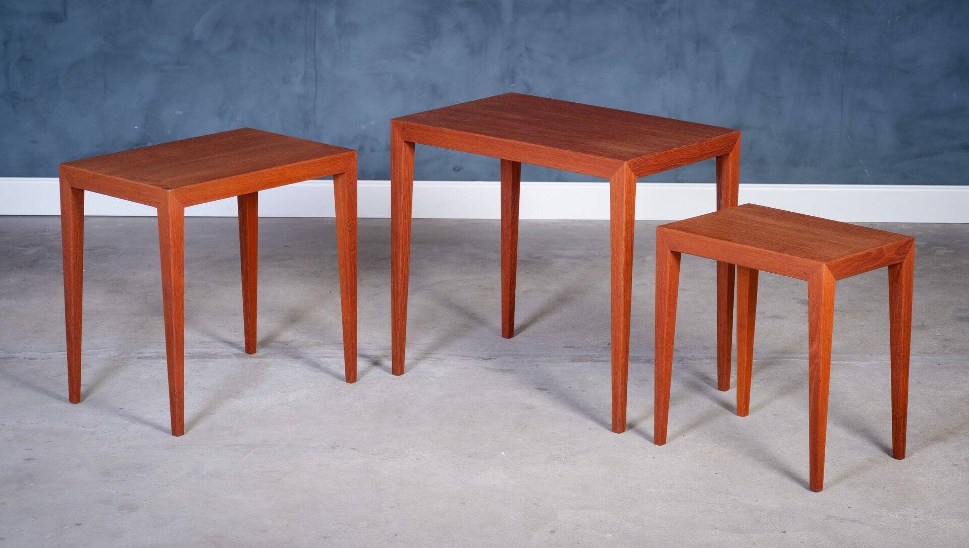 Nest of Teak Tables by Severin Hansen for Haslev Møbelfabrik, 1950s, Set of 3
