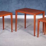 Nest of Teak Tables by Severin Hansen for Haslev Møbelfabrik, 1950s, Set of 3