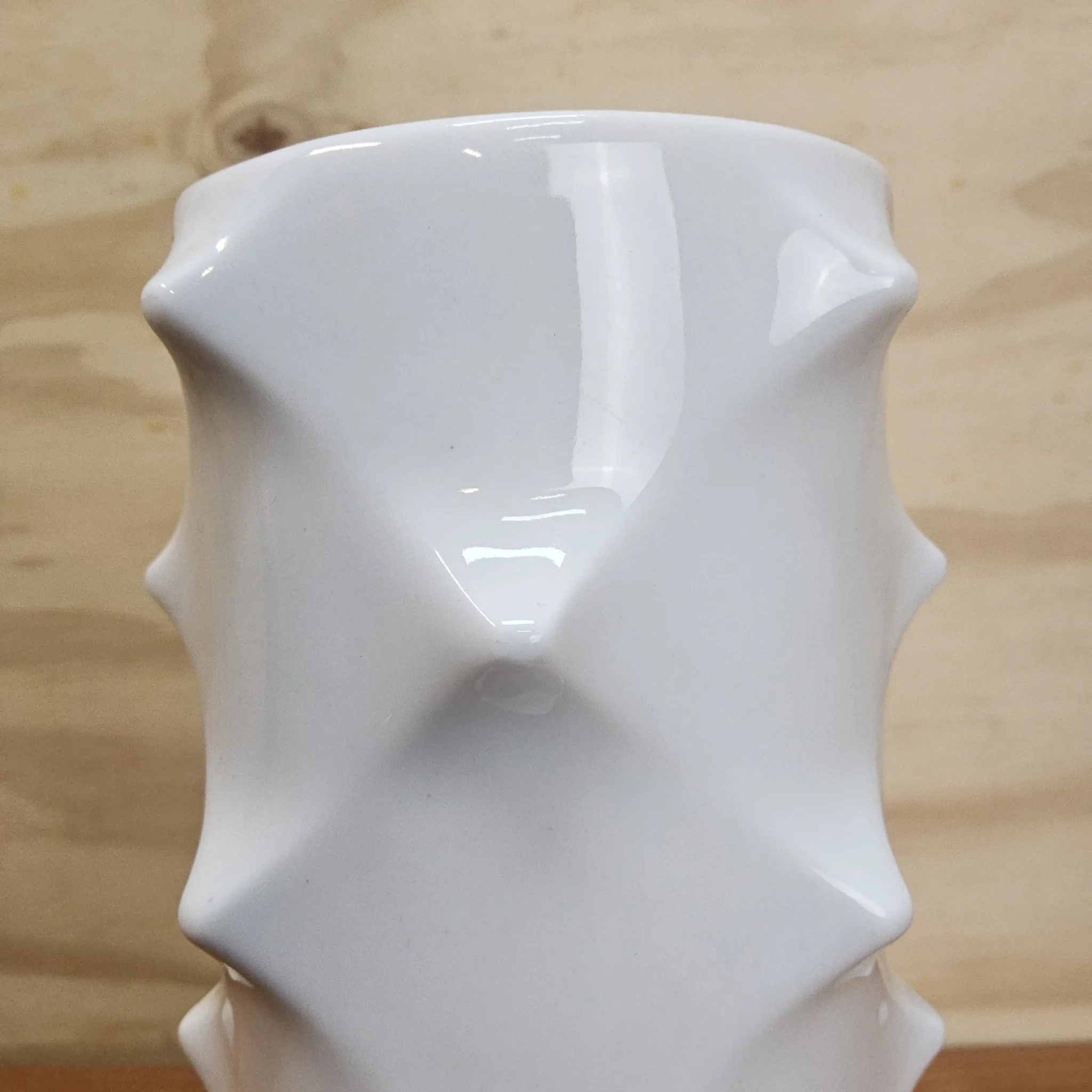 Scherzer Bavaria porcelain bisque Spikes vase. Optical Art