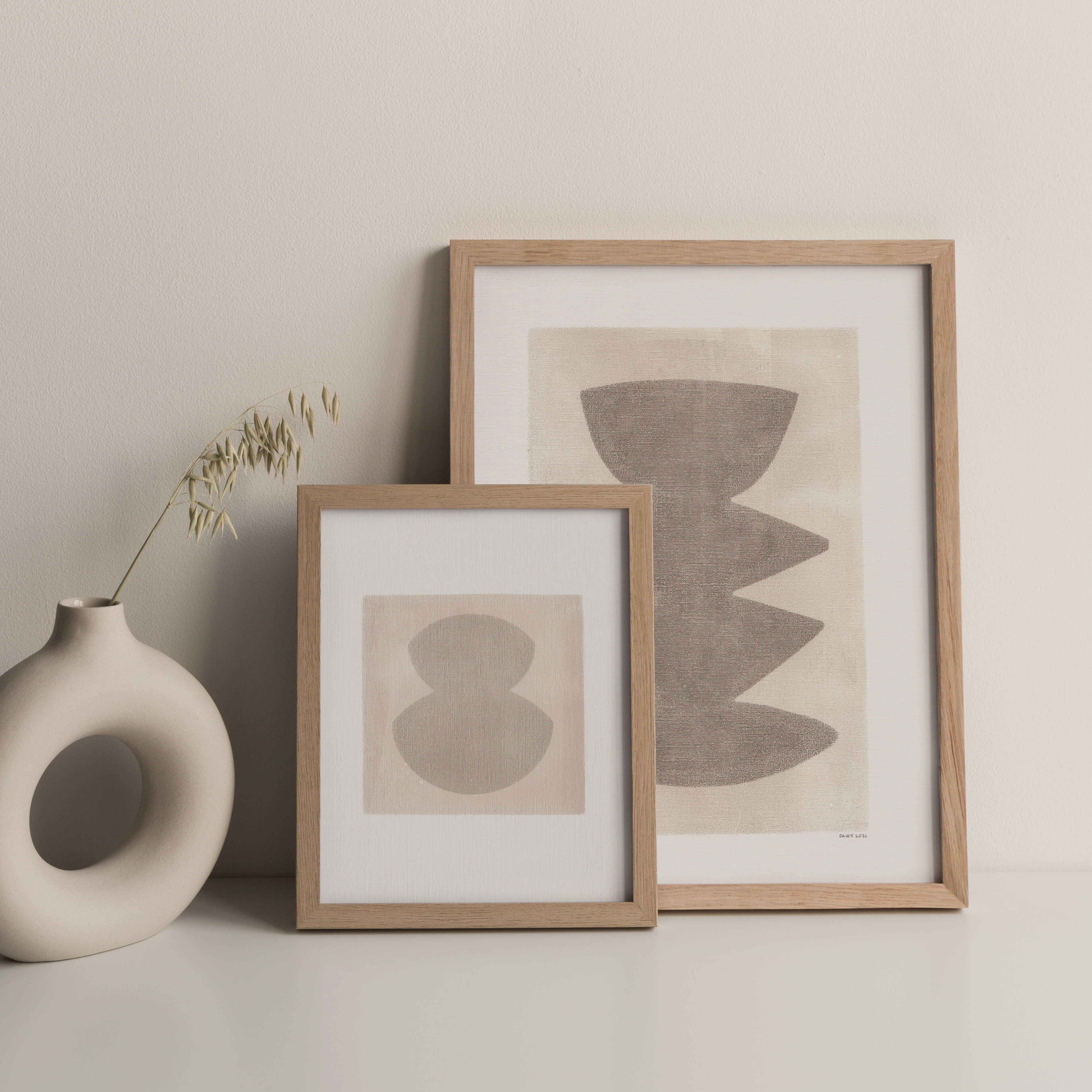 Painting on paper, abstract by Eawy