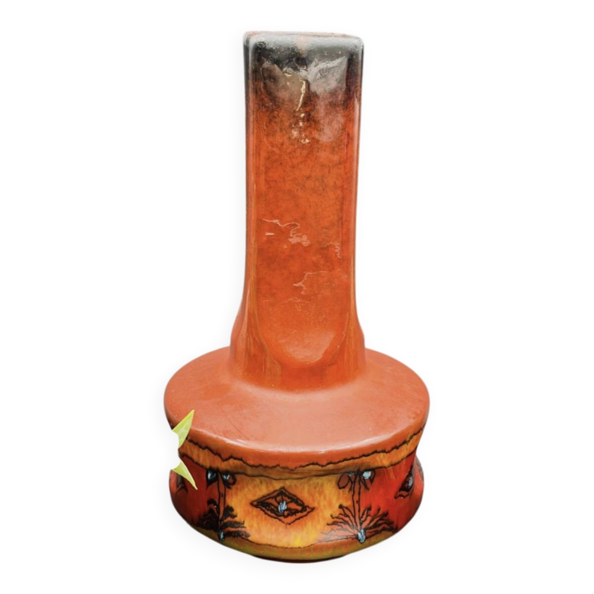 Red Italian ceramic vase by Meloni S. Marino