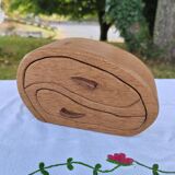 Carved wooden box in the shape of a small piece of furniture - handmade