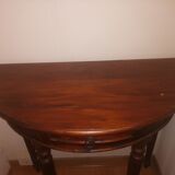 Half-moon wooden console