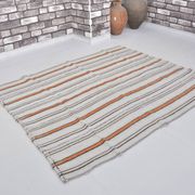 Tapis Kilim en chanvre d'Anatolie à rayures, référence 3681