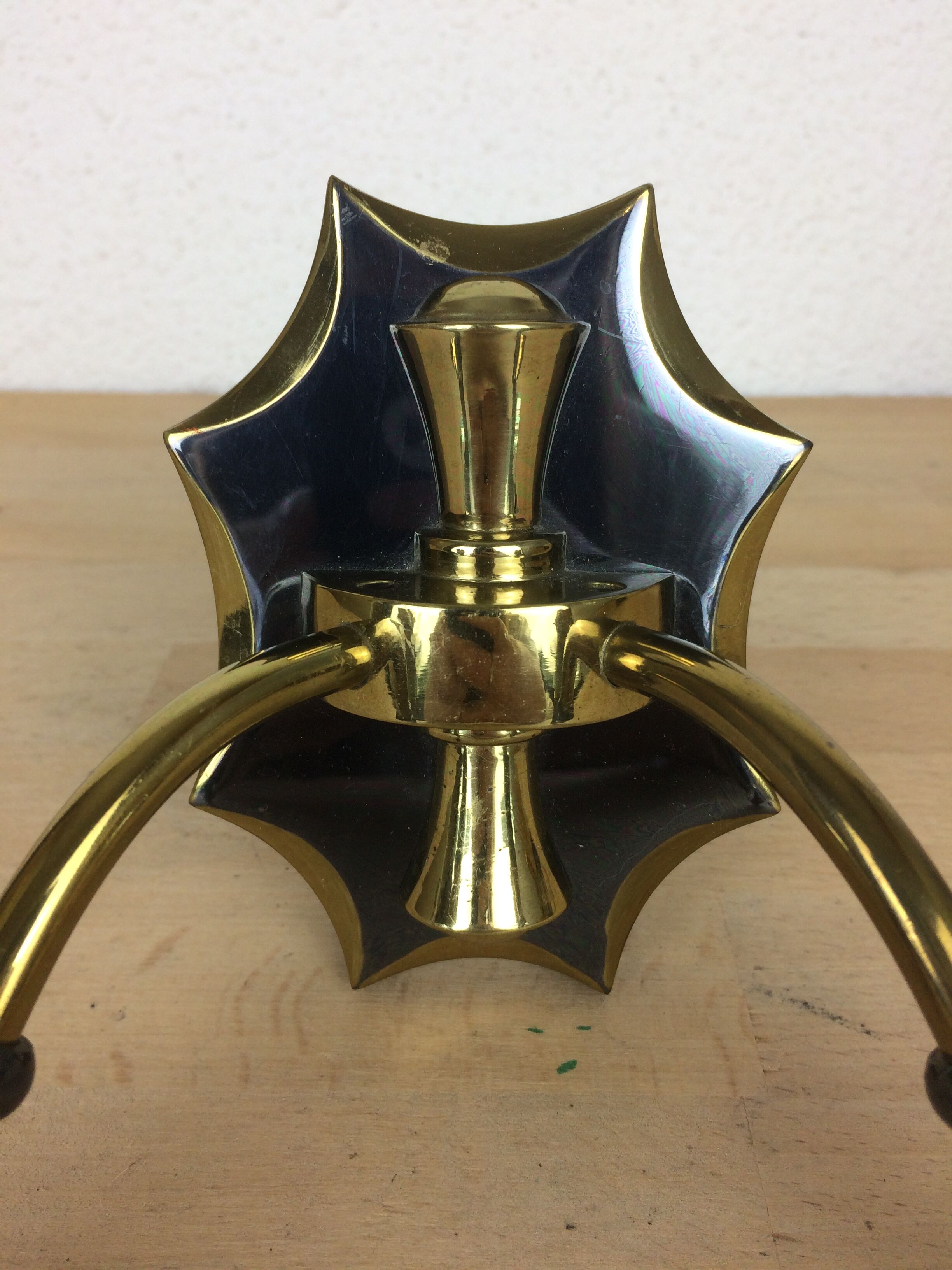 Applique double laiton verre années 50