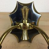 Applique double laiton verre années 50