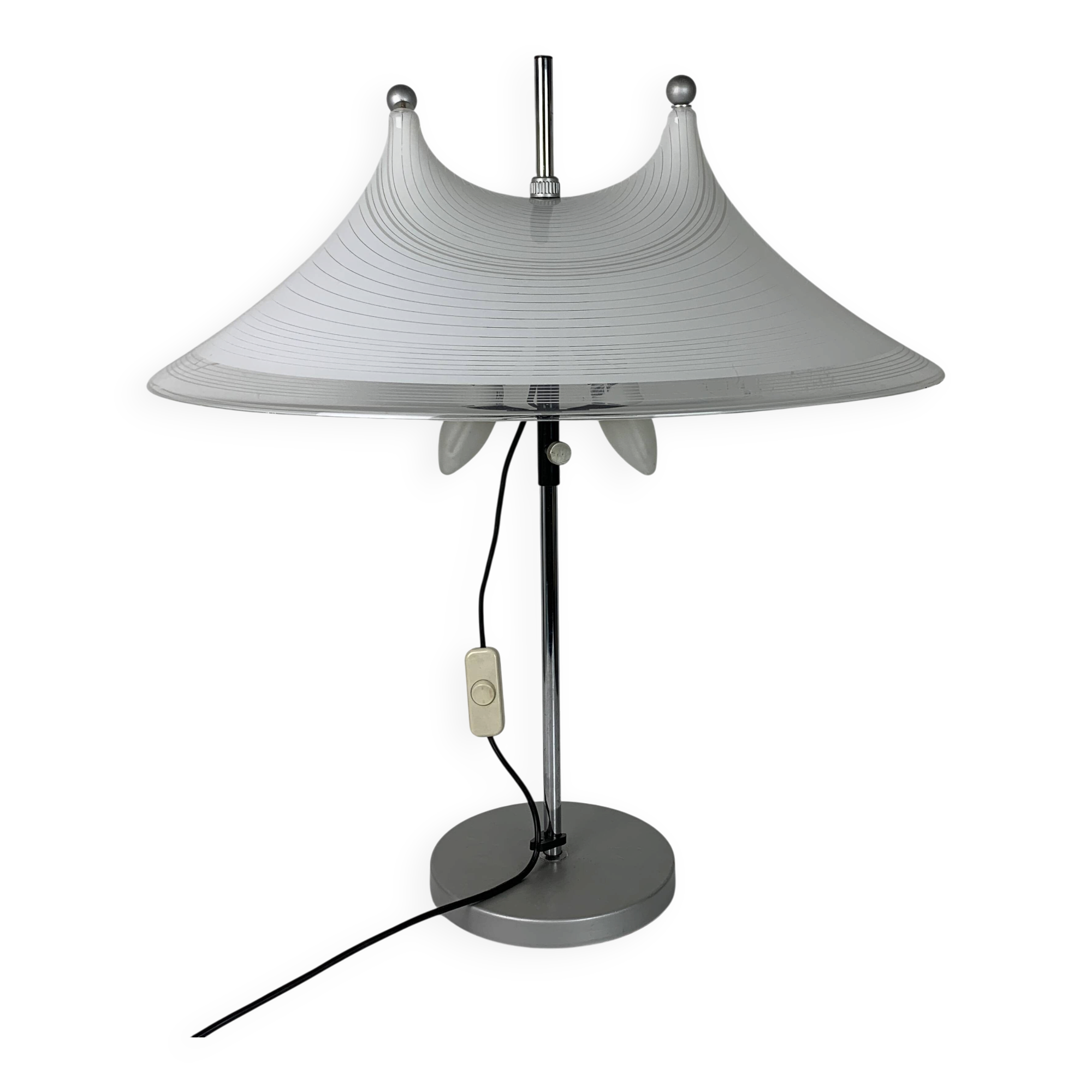 Large Dutch design space age adjustable table or desk lamp by Harco Loor, 1