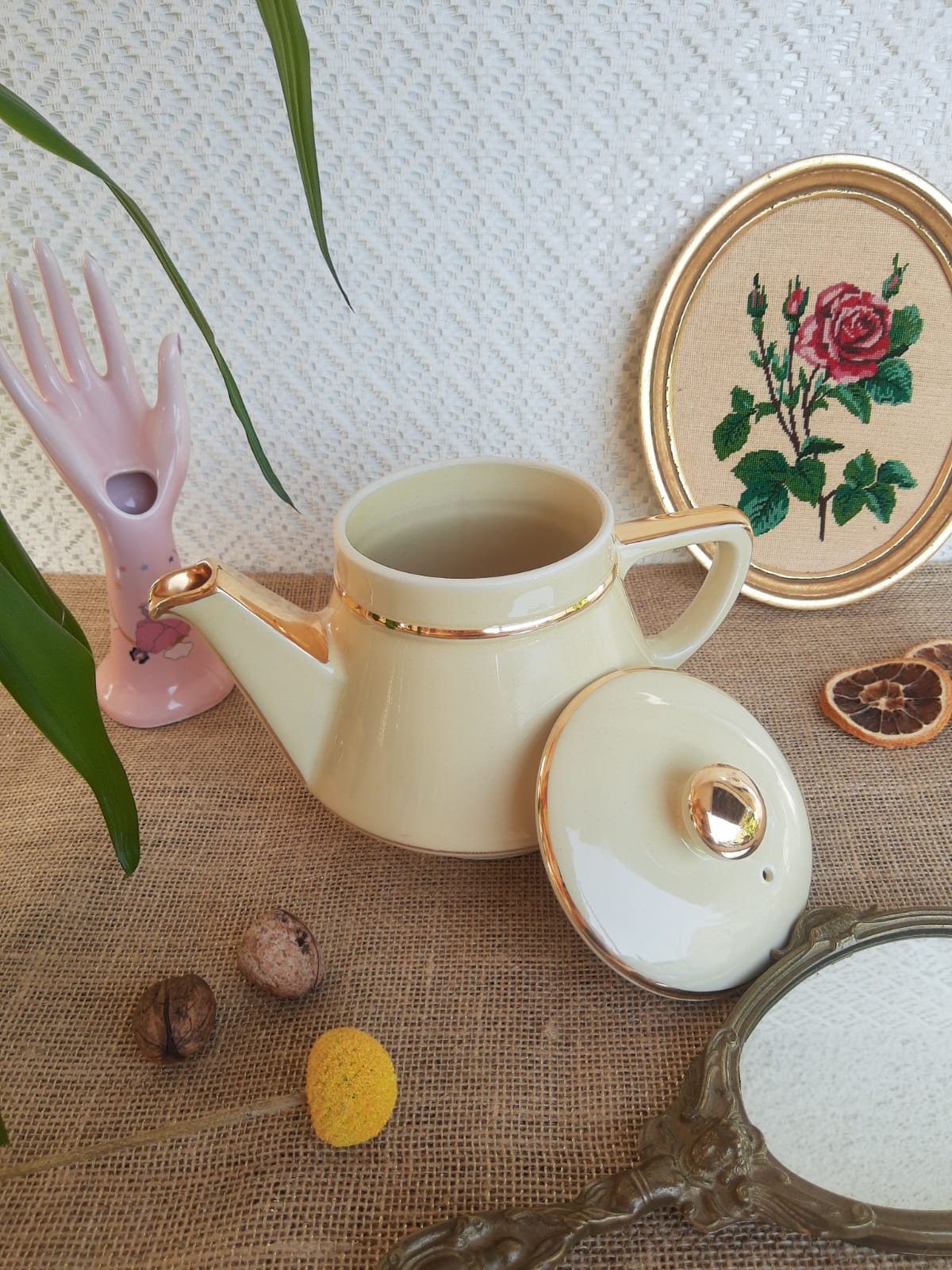Old vintage ceramic tea and coffee maker