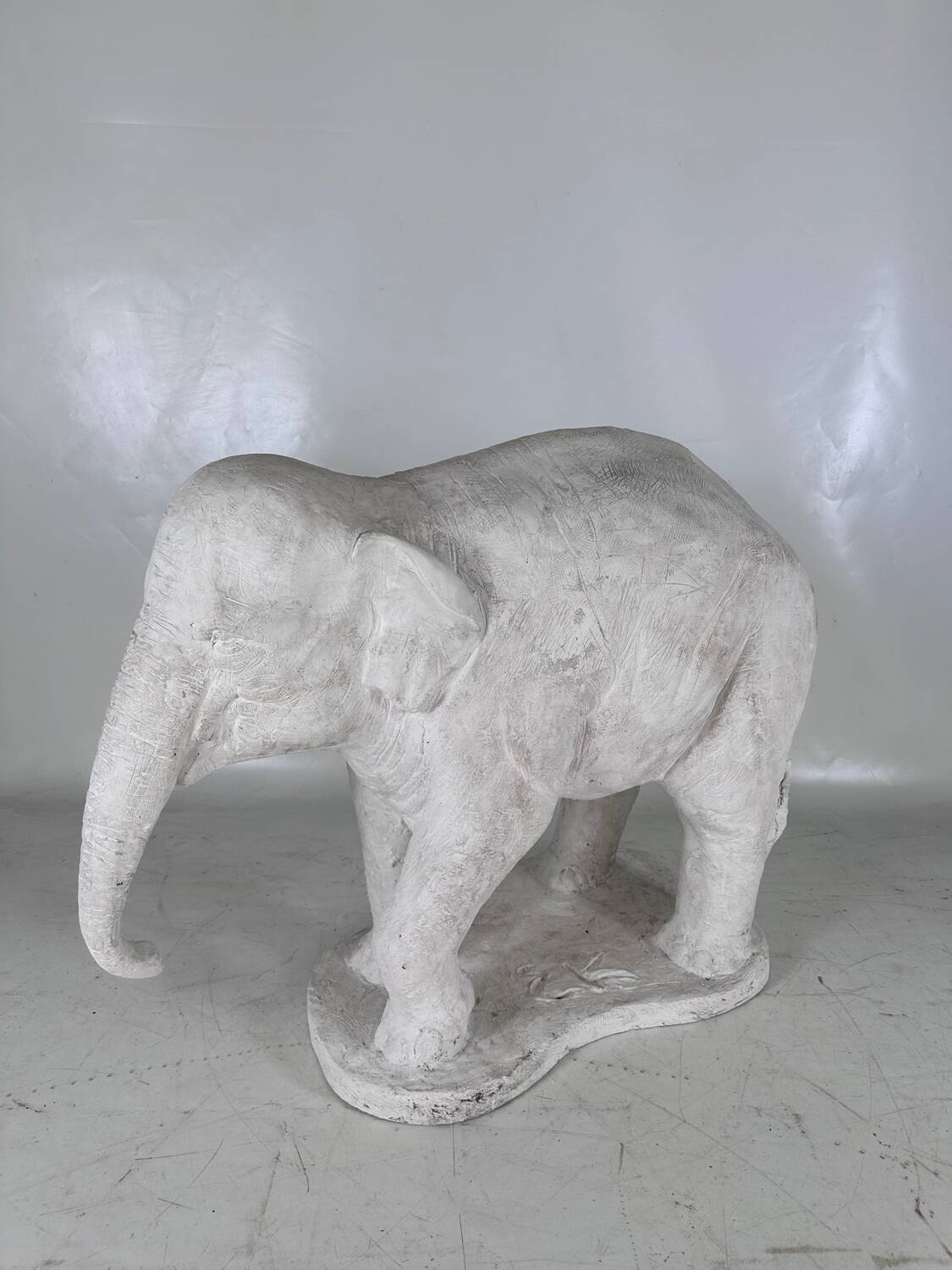 Large plaster elephant sculpture