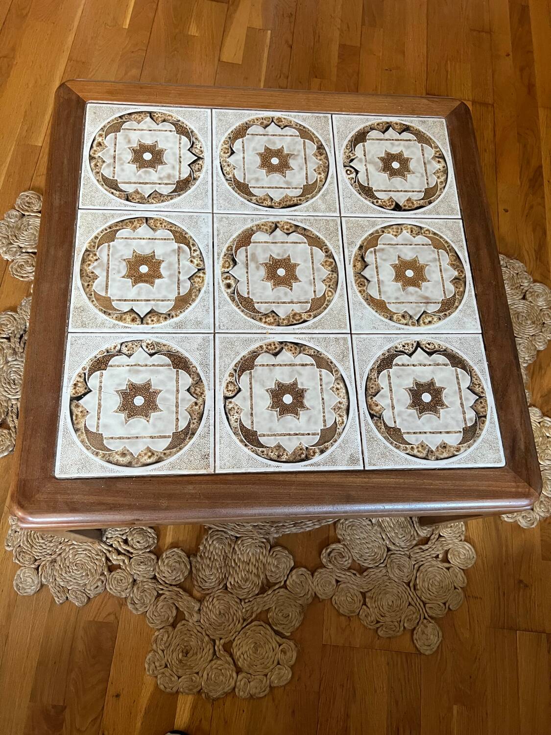 Vintage G-plan ceramic and teak table